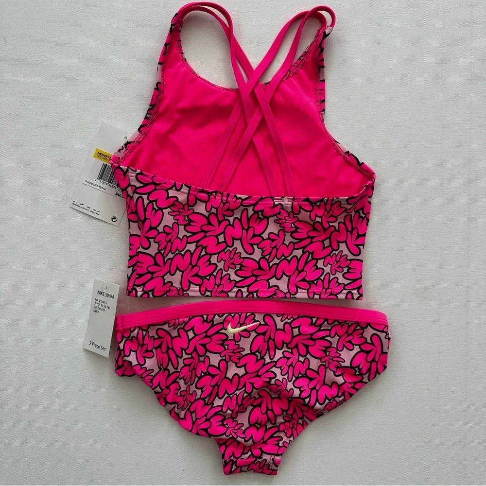 Nike Hot Pink Logo Tankini Set Size S Girls
